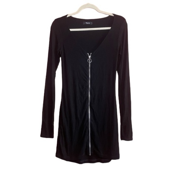 Michael Lauren Full Zip Long Sleeve Dress in Black Size Small NWT - Picture 1 of 5